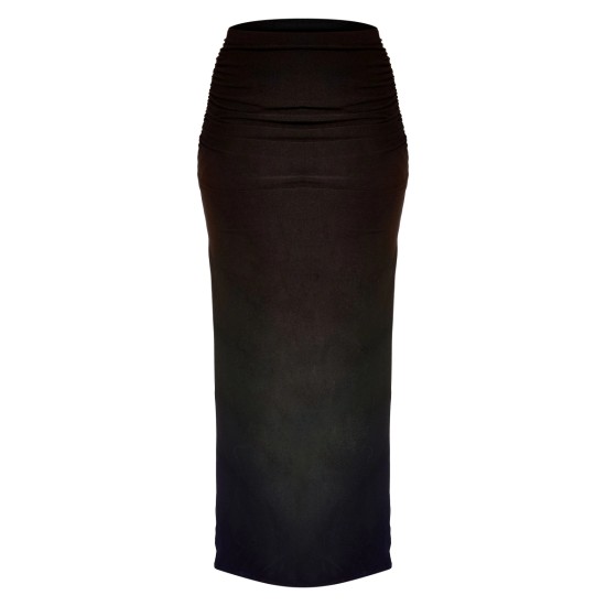Black Soft Touch Ruched Back Maxi Skirt Black Soft Touch Ruched Back Maxi Skirt