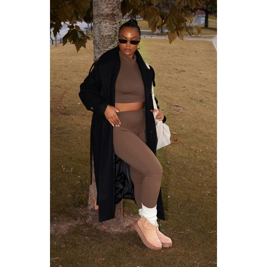 Plus Black Oversized Double Breasted Military Trim Coat Plus Black Oversized Double Breasted Military Trim Coat