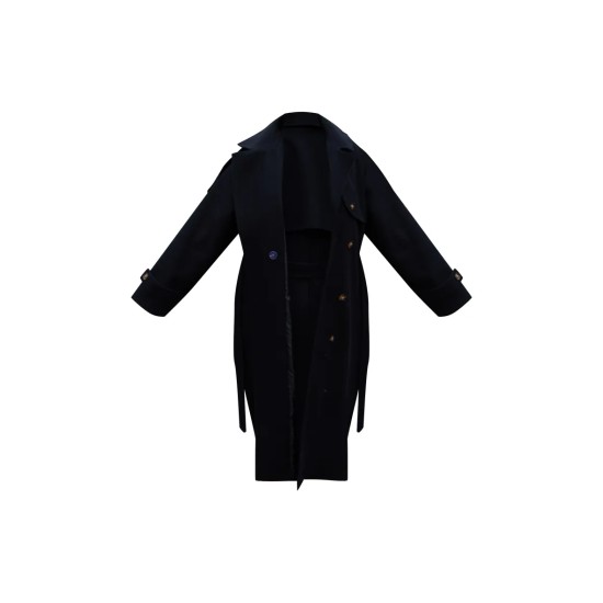 Plus Black Oversized Double Breasted Military Trim Coat Plus Black Oversized Double Breasted Military Trim Coat