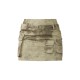 Khaki Washed Twill Cargo Micro Mini Skirt Khaki Washed Twill Cargo Micro Mini Skirt