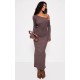 Chocolate Heavy Brushed Asymmetric Maxi Dress Chocolate Heavy Brushed Asymmetric Maxi Dress