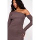 Chocolate Heavy Brushed Asymmetric Maxi Dress Chocolate Heavy Brushed Asymmetric Maxi Dress