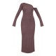 Chocolate Heavy Brushed Asymmetric Maxi Dress Chocolate Heavy Brushed Asymmetric Maxi Dress