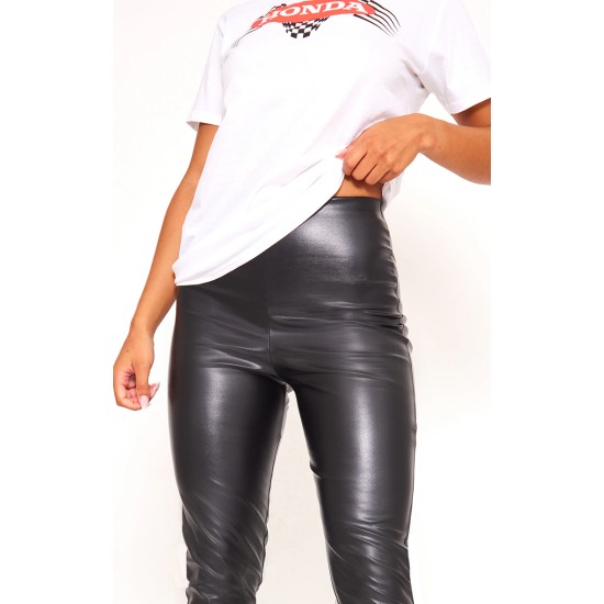 Black Faux Leather High Waisted Leggings Black Faux Leather High Waisted Leggings