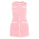 Pink Contrast Detailed Pearl Button Woven Romper Pink Contrast Detailed Pearl Button Woven Romper