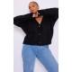 Plus Black Space Dye Chunky Knit Cardigan Plus Black Space Dye Chunky Knit Cardigan