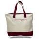 Canvas Zippered Tote with Colored Handles Canvas Zippered Tote with Colored Handles