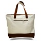Canvas Zippered Tote with Colored Handles Canvas Zippered Tote with Colored Handles