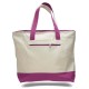 Canvas Zippered Tote with Colored Handles Canvas Zippered Tote with Colored Handles