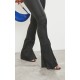 Black Coated Denim Split Hem Flares Black Coated Denim Split Hem Flares