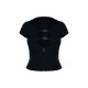 Black Plunge Buckle Detail Corset Shirt Black Plunge Buckle Detail Corset Shirt
