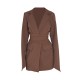Chocolate Woven Wrap Belted Blazer Dress Chocolate Woven Wrap Belted Blazer Dress
