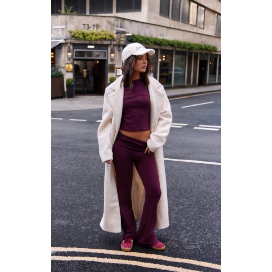 Burgundy Premium Soft Touch Skinny Flare Pants Burgundy Premium Soft Touch Skinny Flare Pants