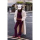 Burgundy Premium Soft Touch Skinny Flare Pants Burgundy Premium Soft Touch Skinny Flare Pants