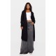 Black Ribbed Knitted Midi Cardigan Black Ribbed Knitted Midi Cardigan