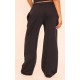 PRETTYLITTLETHING Black Tab Wide Leg Sweatpants PRETTYLITTLETHING Black Tab Wide Leg Sweatpants