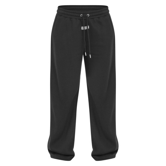 PRETTYLITTLETHING Black Tab Wide Leg Sweatpants PRETTYLITTLETHING Black Tab Wide Leg Sweatpants