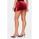 Burgundy Velvet Oversized Bow Diamante Trim Mini Skirt Burgundy Velvet Oversized Bow Diamante Trim Mini Skirt
