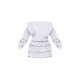 Grey Marl Sweat Bardot Frill Skirt Mini Dress Grey Marl Sweat Bardot Frill Skirt Mini Dress