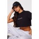 PRETTYLITTLETHING Cotton Black Oversized Crop T-Shirt PRETTYLITTLETHING Cotton Black Oversized Crop T-Shirt