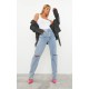 Vintage Light Blue Wash Slash Knee Long Leg Straight Leg Jeans Vintage Light Blue Wash Slash Knee Long Leg Straight Leg Jeans