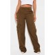 PRETTYLITTLETHING Shape Dark Khaki Green Buckle Detail Cargo Wide Leg Pants PRETTYLITTLETHING Shape Dark Khaki Green Buckle Detail Cargo Wide Leg Pants