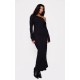 Black Heavy Brushed Asymmetric Ruched Maxi Dress Black Heavy Brushed Asymmetric Ruched Maxi Dress