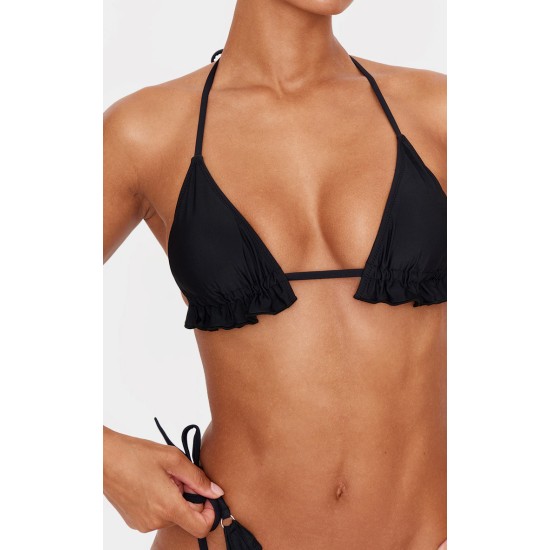 Black Frill Edge Padded Bikini Top Black Frill Edge Padded Bikini Top