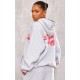Grey Marl Cherry Print Oversized Hoodie Grey Marl Cherry Print Oversized Hoodie