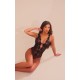 Black Mesh Deep Plunge Crochet Lace Bodysuit Black Mesh Deep Plunge Crochet Lace Bodysuit
