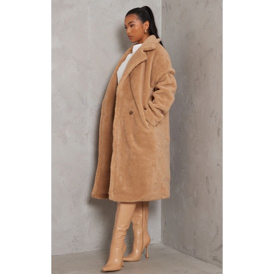 Camel Teddy Bear Borg Coat Camel Teddy Bear Borg Coat