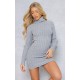 Grey Knitted Roll Neck Sweater Dress Grey Knitted Roll Neck Sweater Dress