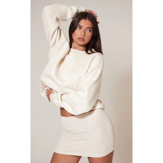 Cream Embroidered Sports Classics Sweatshirt Cream Embroidered Sports Classics Sweatshirt