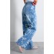 Light Blue Ribbon Detail Laser Print Jeans Light Blue Ribbon Detail Laser Print Jeans