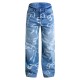 Light Blue Ribbon Detail Laser Print Jeans Light Blue Ribbon Detail Laser Print Jeans