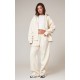 PRETTYLITTLETHING Cream Premium Embroidered Oversized Wide Leg Sweatpants PRETTYLITTLETHING Cream Premium Embroidered Oversized Wide Leg Sweatpants