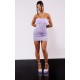 Lilac Glitter Corset Feather Bandeau Bodycon Dress Lilac Glitter Corset Feather Bandeau Bodycon Dress