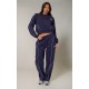 PRETTYLITTLETHING Navy Embroidered Contrast Piping Straight Leg Sweatpants PRETTYLITTLETHING Navy Embroidered Contrast Piping Straight Leg Sweatpants
