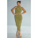 Gold Glitter Plisse Ruched One Shoulder Midi Dress Gold Glitter Plisse Ruched One Shoulder Midi Dress