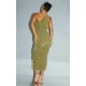 Gold Glitter Plisse Ruched One Shoulder Midi Dress Gold Glitter Plisse Ruched One Shoulder Midi Dress
