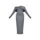 Plus Charcoal Heavy Brushed Rib Bardot Trim Maxi Dress Plus Charcoal Heavy Brushed Rib Bardot Trim Maxi Dress