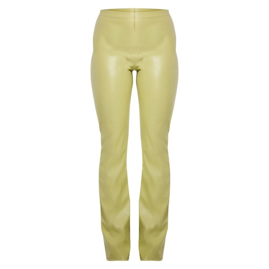 Olive Faux Leather High Waisted Flared Pants Olive Faux Leather High Waisted Flared Pants