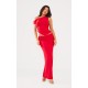 Red Soft Touch Low Rise Maxi Skirt Red Soft Touch Low Rise Maxi Skirt