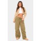 Khaki Thin Waistband Drawstring Detail Track Pants Khaki Thin Waistband Drawstring Detail Track Pants
