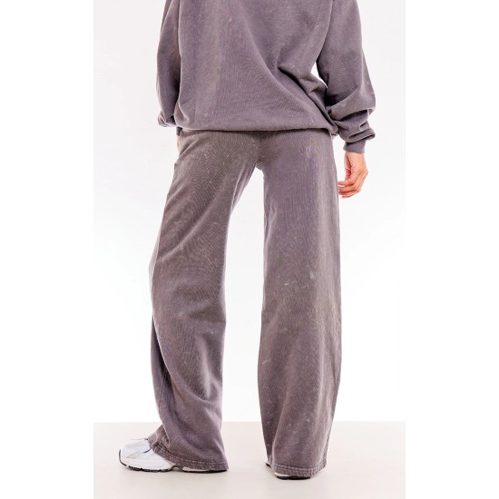 PRETTYLITTLETHING Washed Charcoal Print Oversized Wide Leg Sweatpants PRETTYLITTLETHING Washed Charcoal Print Oversized Wide Leg Sweatpants