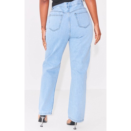 PRETTYLITTLETHING Shape Vintage V Front Waistband Straight Leg Jeans PRETTYLITTLETHING Shape Vintage V Front Waistband Straight Leg Jeans