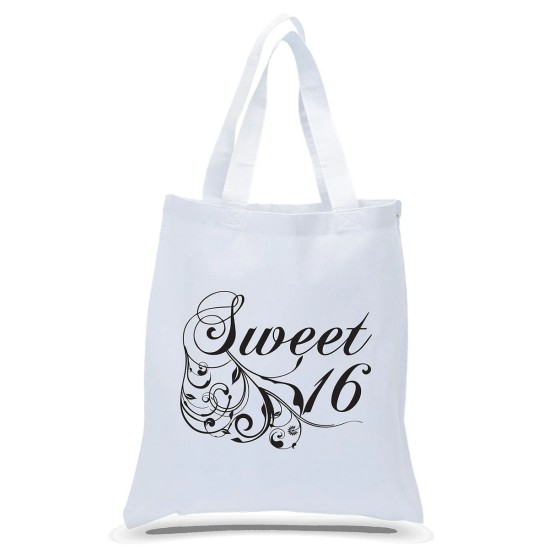 Sweet Sixteen Birthday Canvas Gift Tote Sweet Sixteen Birthday Canvas Gift Tote