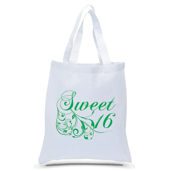 Sweet Sixteen Birthday Canvas Gift Tote Sweet Sixteen Birthday Canvas Gift Tote
