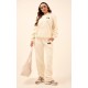 PRETTYLITTLETHING Cream Logo Badge Detail Straight Leg Sweatpants PRETTYLITTLETHING Cream Logo Badge Detail Straight Leg Sweatpants