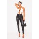 Black Faux Leather Pintuck Detail Leggings Black Faux Leather Pintuck Detail Leggings